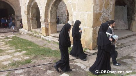 Postcard Nuns in Gelati Monastery