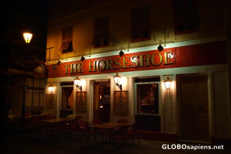 Postcard Gibraltar - a pub at night