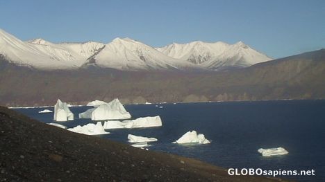 Postcard Karras Fiord with its icebergs
