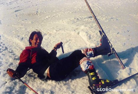 Postcard Rangutan Skiing!