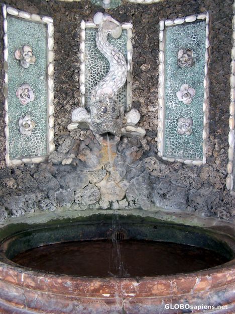 Postcard Water Fountain in the Gazebo at Hofgarten