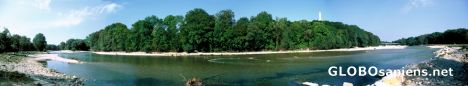 Postcard Isar River Cycle route