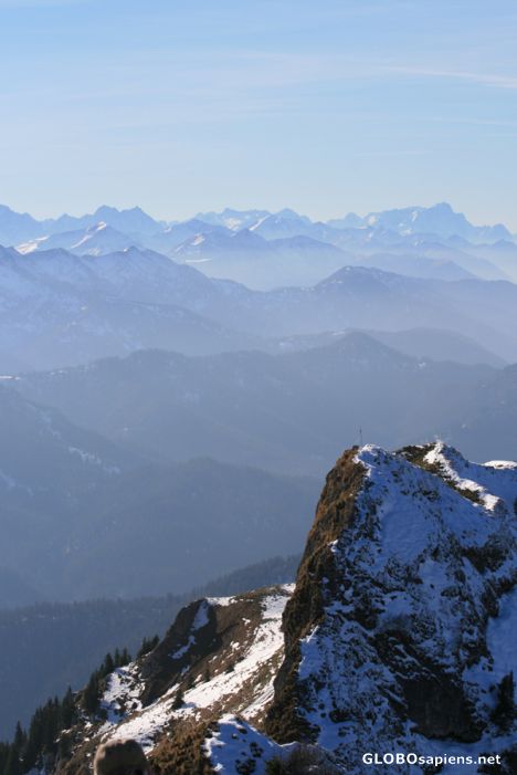 Postcard View from Rotwand peak 1884m