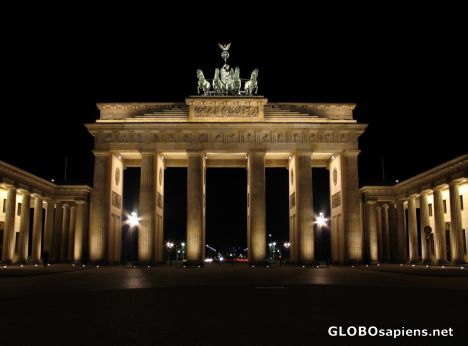 Postcard Brandenburger Tor by night 3