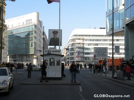 Postcard guard house at checkpoint charlie