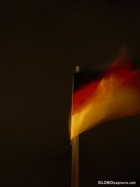 Postcard Fluttering German flag