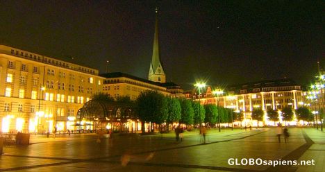 Postcard Rathausmarkt bei Nacht