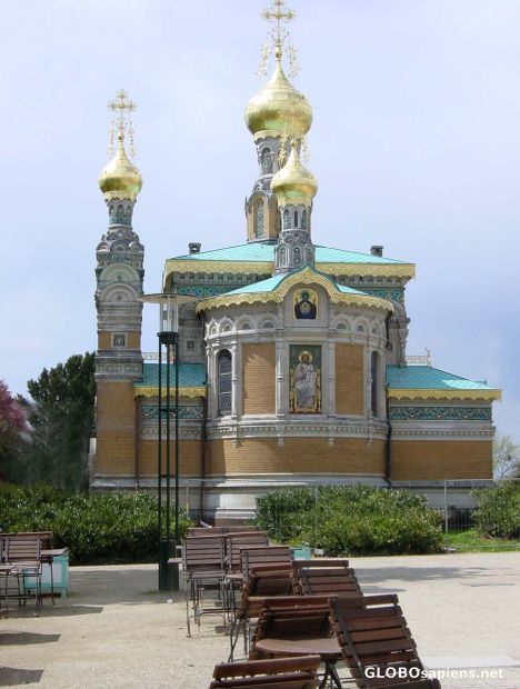 Postcard Russian Orthodox Church at Mathildenhöhe