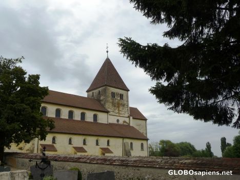 Postcard St. George church in Oberzell