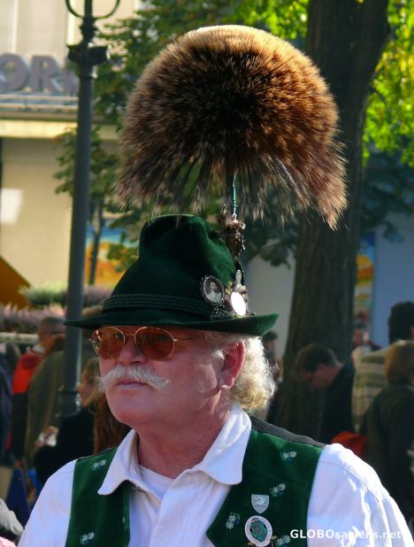 Postcard Bavarian hat with gamsbart