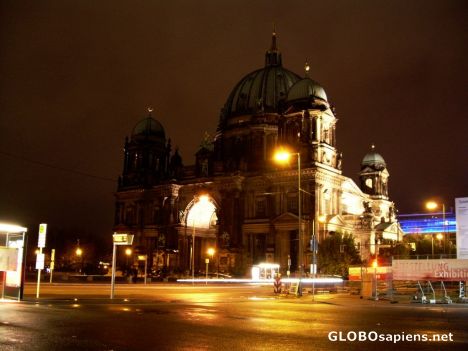 Postcard Berliner Dom by night [1]