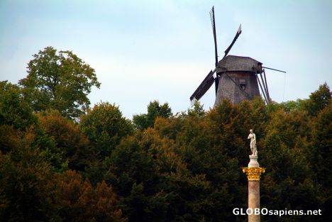 Postcard Potsdam - Windmill & Statue