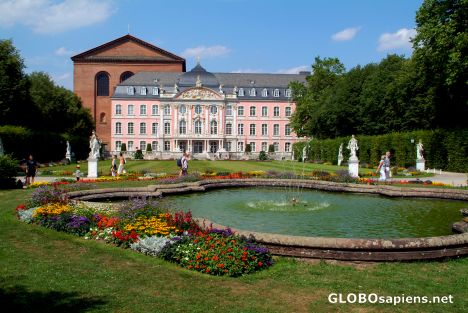 Postcard Trier - garden by the Throne Hall