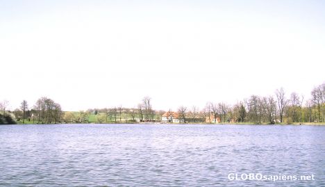 Postcard a lake near chemnitz