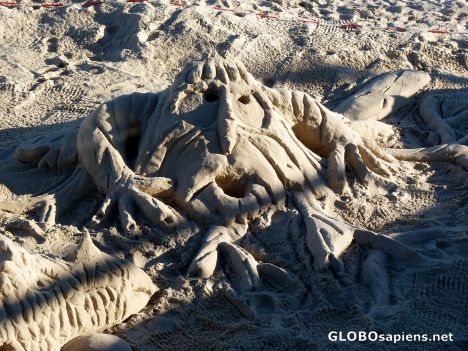 Postcard Sand sculpture