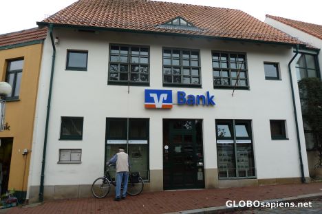 Postcard Kappeln - Building the bank