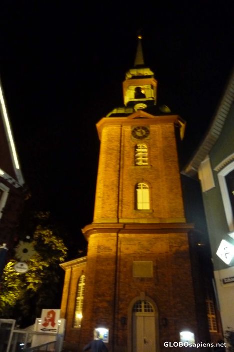 Postcard Church St. Nicolai at night