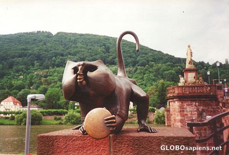 Postcard The guardian of Heidelberg