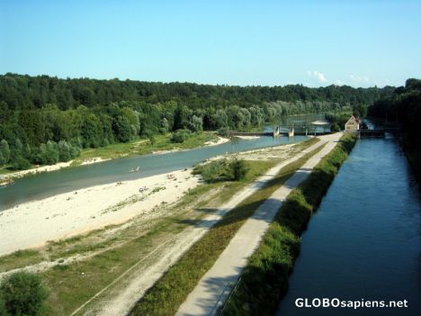Postcard River Isar in Munich
