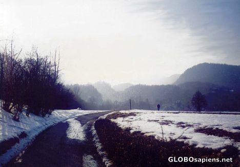 Postcard Berchtesgaden Icy Road
