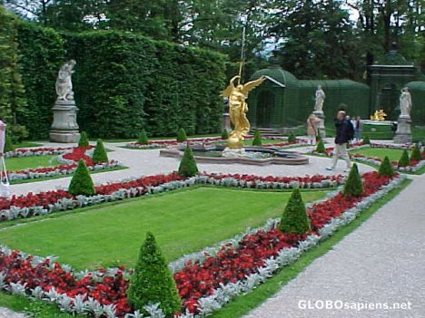 Postcard Linderhof Gardens, Linderhof Palace