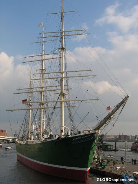 Postcard Hamburg - Sailing ship Rickmer Rickmers -
