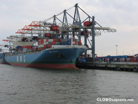 Postcard Hamburg harbor - container terminal -