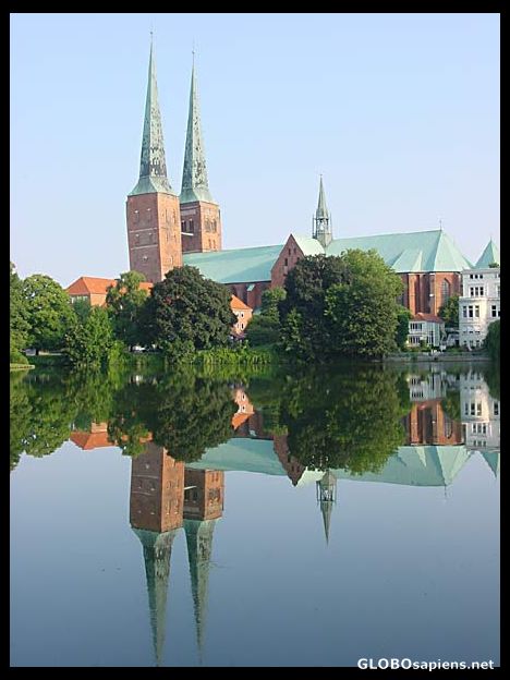 Postcard Cathedral in Lubeck, Germany