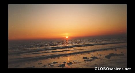 Postcard Deap red sunset at the island of Norderney