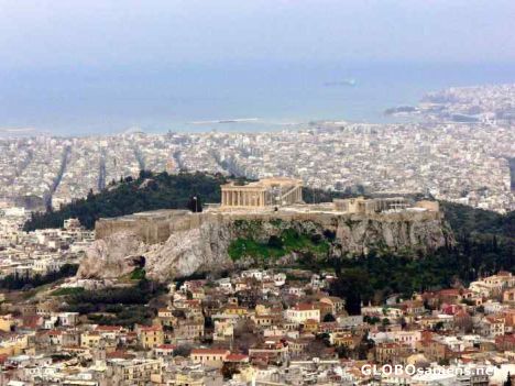 Postcard View of Acropolis from Lycabettus hill