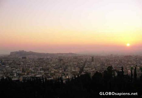 Postcard Acropolis at sunset