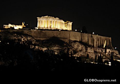 Postcard akropolis at midnight