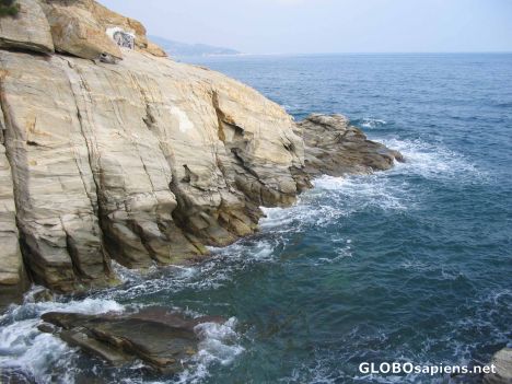 Postcard Aegian sea and rocks
