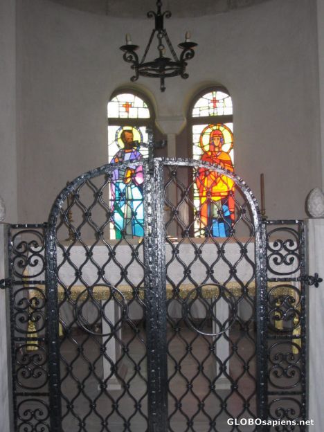 Postcard Iron door in St. Lidia\'s baptistery