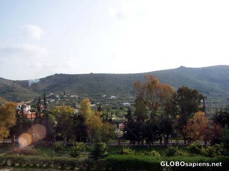 Postcard View on the left of the Monastery Agios Nectarios