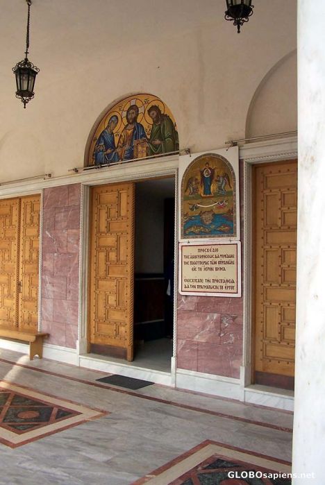 Postcard Entrance of Agios Nectarios Monastery