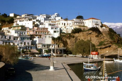 Postcard Agia Gallini harbor