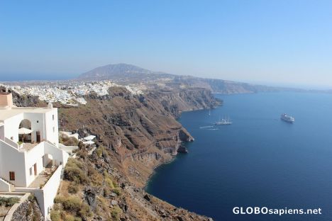 Postcard Landscape seen from Santorini