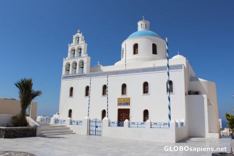 Postcard The Greco-Catholic church in Santorini
