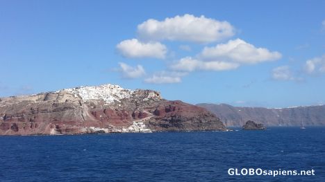 Postcard Entering volcanic caldera