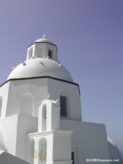 Postcard Church on Santorini island