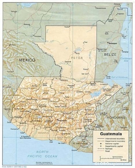 Postcard Guatemala map