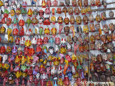 Chichicastenango market masks.