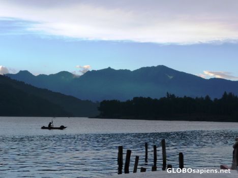 Postcard Lake Atitlan from Santiago Dock