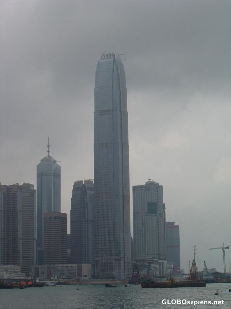 Postcard Cloudy Hong Kong Skyline