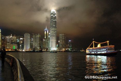 Postcard Hong Kong Harbour at Night