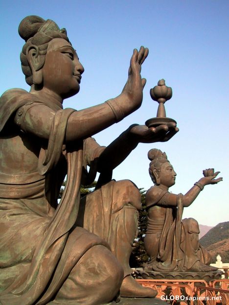 Postcard Buddhist statues