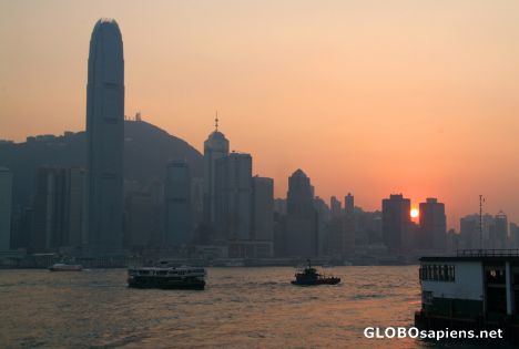 Postcard Sunset in Hong Kong