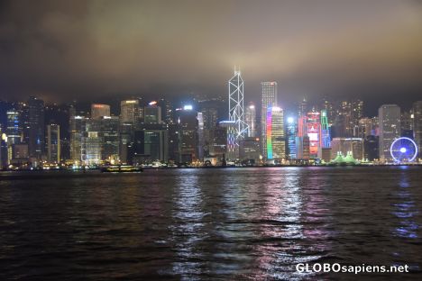 Postcard Hong Kong Harbour at night