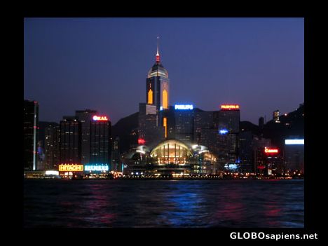 Postcard Hong Kong city at night
